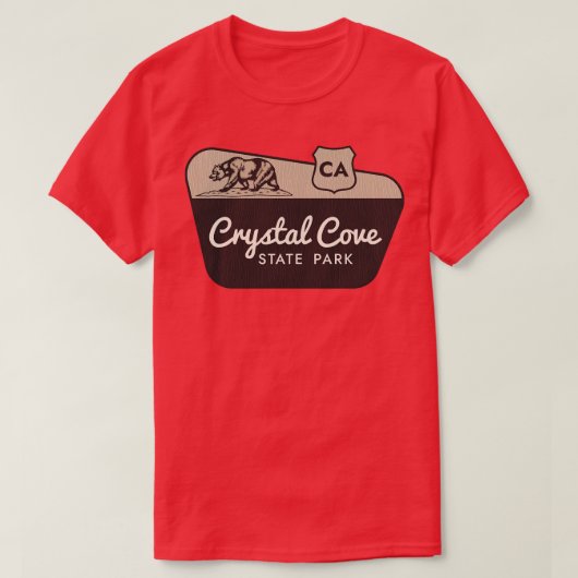 クリスタルコーブ州パークカリフォルニアウェルカムサイン Tシャツ (デザイン正面)