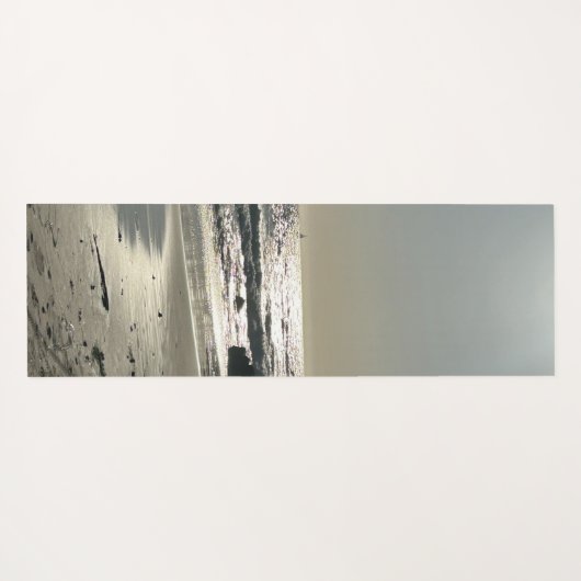 クリスタルコーブ海サンセットサンドビーチウェーブズ ヨガマット (裏面(横))