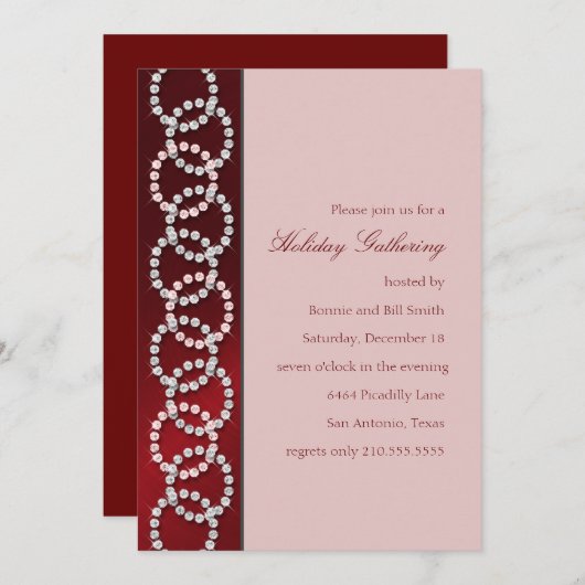 クリスタルサークルホリデーパーティー招待状 招待状 (正面/裏面)