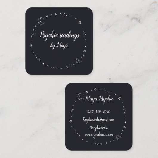 クリスタルサークルムーンスターサイキックスカイ スクエア名刺 (正面/裏面)