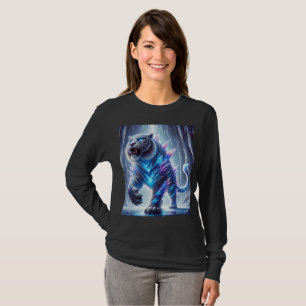 クリスタルサーバー歯付きタイガーTシャツデザイン。 Tシャツ