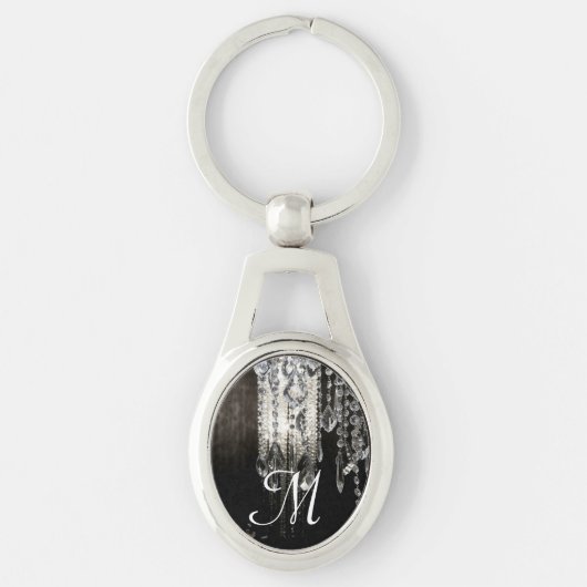 クリスタルシャンデリアシックなガラスグリッツグラムキーチェーン キーホルダー (正面)