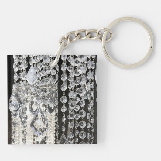 クリスタルシャンデリアシックなガラスグリッツグラムキーチェーン キーホルダー (裏面)