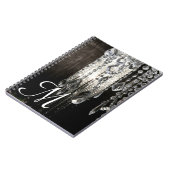 クリスタルシャンデリアシックモノグラムイニシャルノート ノートブック (左側)