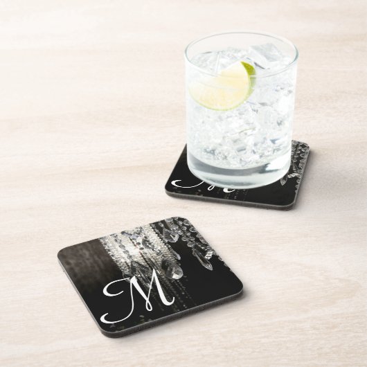 クリスタルシャンデリアシックGlaモノグラムドリンクコースター コースター (右側)