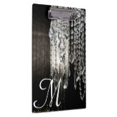 クリスタルシャンデリアモノグラムイニシャルクリップボード クリップボード (右)