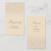 クリスタルシャンパ結婚ングリッターのレジストリカード エンクロージャーカード (正面/裏面)