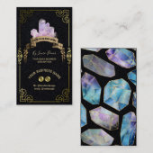 クリスタルショップブラックアンド金ゴールド名刺 名刺 (正面/裏面)