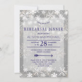 クリスタルシルバー雪の冬のリハーサルディナー 招待状 (正面)