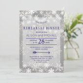 クリスタルシルバー雪の冬のリハーサルディナー 招待状 (スタンド正面)