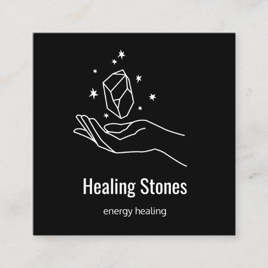クリスタルジェムストーンエネルギーヒーラー スクエア名刺 (正面)