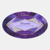 クリスタルジェムストーンスター銀河系オーバルステッカー2 楕円形シール (正面)