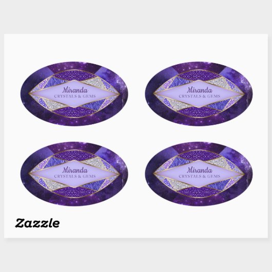 クリスタルジェムストーンスター銀河系オーバルステッカー2 楕円形シール (シート)