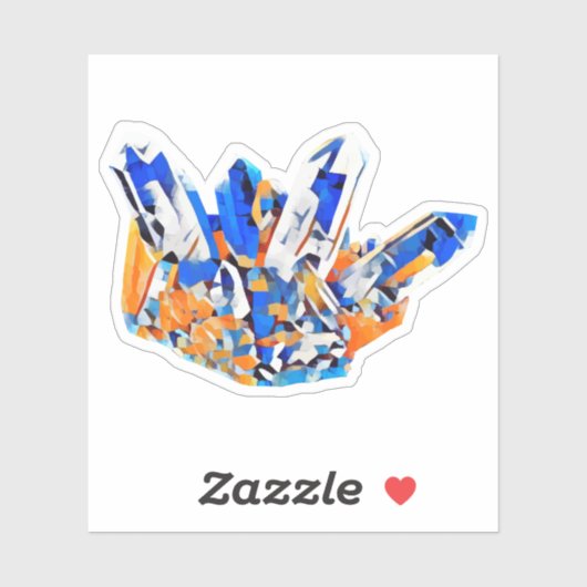 クリスタルジェムズロックブルーオレンジ抽象芸術アート シール (シート)