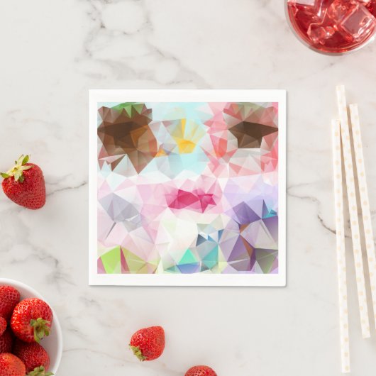 クリスタルジオメトリックシェイプ紙ナプキン スタンダードカクテルナプキン (インサイチュ)