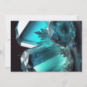 クリスタルジュエリーピセスアクアマリンマーチ誕生日 招待状 (裏面)