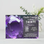 クリスタルジュエルアクエリアスアメジスト2月誕生日 招待状 (スタンド正面)