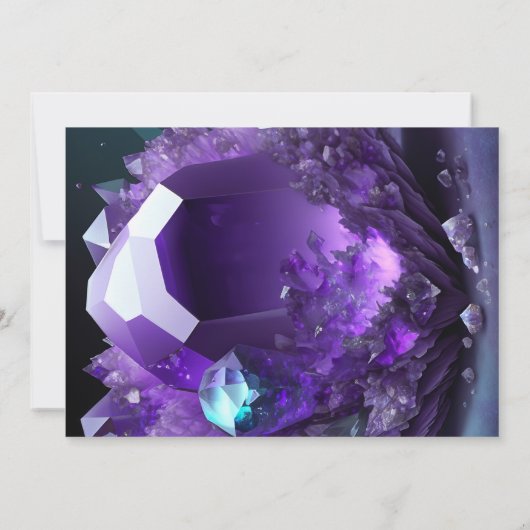クリスタルジュエルアクエリアスアメジスト2月誕生日 招待状 (裏面)