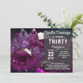 クリスタルジュエルトーンガンルビーレッド7月誕生日 招待状 (スタンド正面)