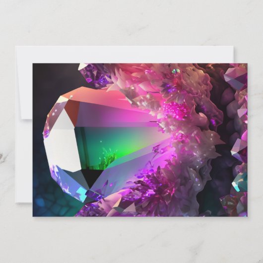 クリスタルジュエルトーントルマリン10月誕生日 招待状 (裏面)