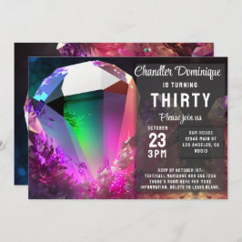 クリスタルジュエルトーントルマリン10月誕生日 招待状