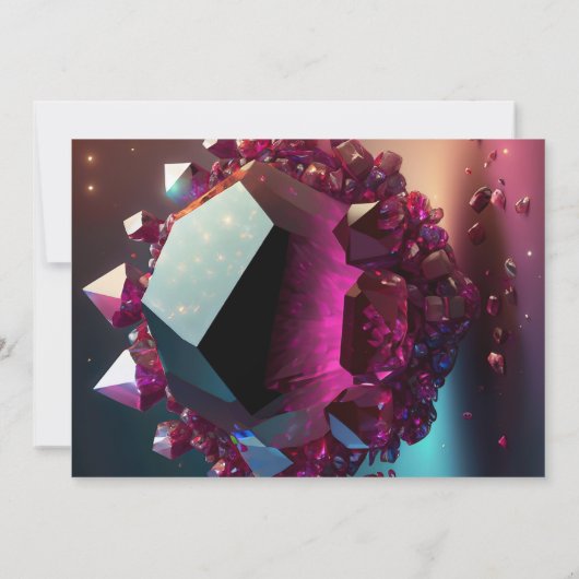 クリスタルジュエル山羊座ガーネット1月誕生日 招待状 (裏面)