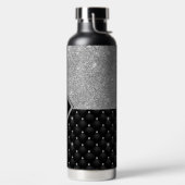 クリスタルスタイリッシュ銀フェイクブラック・ダイヤモンド・モノグラム ウォーターボトル (左面)