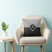 クリスタルスタイリッシュ銀フェイクブラック・ダイヤモンド・モノグラム クッション (椅子)