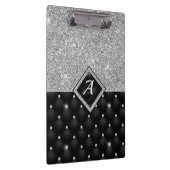 クリスタルスタイリッシュ銀フェイクブラック・ダイヤモンド・モノグラム クリップボード (右)