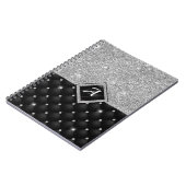 クリスタルスタイリッシュ銀フェイクブラック・ダイヤモンド・モノグラム ノートブック (左側)