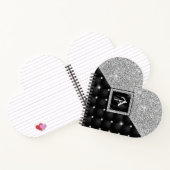 クリスタルスタイリッシュ銀フェイクブラック・ダイヤモンド・モノグラム ノートブック (内部)