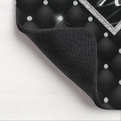 クリスタルスタイリッシュ銀フェイクブラック・ダイヤモンド・モノグラム マウスパッド (コーナー)