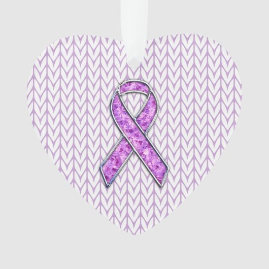 クリスタルスタイルピンクリボン認識度ニット オーナメント (正面)