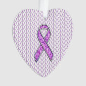 クリスタルスタイルピンクリボン認識度ニット オーナメント (正面)