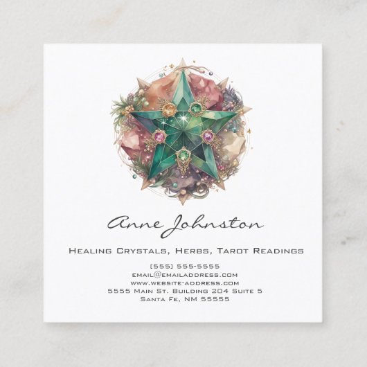 クリスタルスタースクエアビジネスカード スクエア名刺 (裏面)