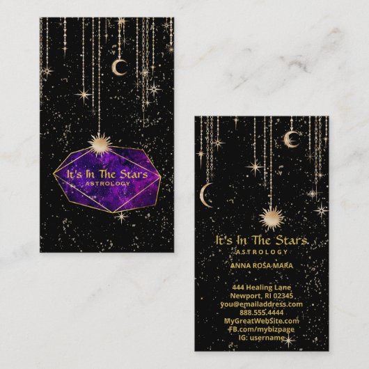 *~*クリスタルスタースサンアストロロジー 名刺 (正面/裏面)
