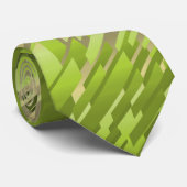 クリスタルストライプのプリズムスペクトルグリーン両面 ネクタイ (ロール)