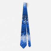 クリスタルストライプのプリズムスペクトルブルー両面 ネクタイ (正面)