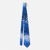 クリスタルストライプのプリズムスペクトルブルー両面 ネクタイ (裏面)