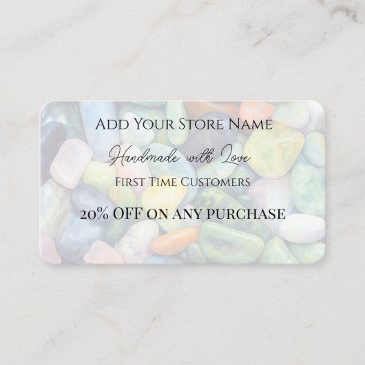 クリスタルストーンを初めて賞品インスパイアする 割引カード (正面)