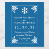 クリスタルスノーフレークのクリスマスワインラベル ワインラベル (シングルラベル)