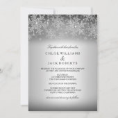 クリスタルスノーフレークシルバーウィンターウェディング招待状 招待状 (正面)