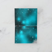 クリスタルスノーフレークティール（緑がかった色）クリスマスカード シーズンカード (内部)