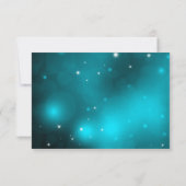 クリスタルスノーフレークティール（緑がかった色）クリスマスパーティーRSVP 招待状 (裏面)