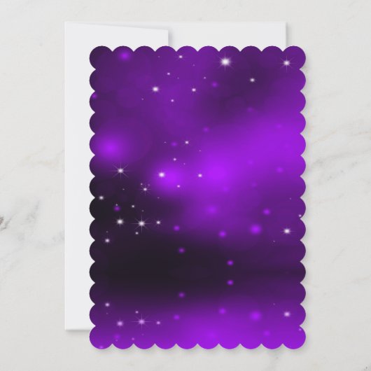 クリスタルスノーフレークパープルクリスマスパーティー招待状 招待状 (裏面)