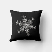 クリスタルスノーフレークホリデークッションインブラック クッション (裏面)