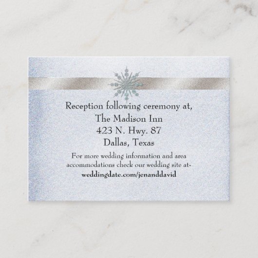 クリスタルスノーフレーク冬のウェディングエンクロージャカード エンクロージャーカード (正面)