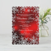 クリスタルスノーフレーク赤クリスマスクリスマスコール 招待状 (スタンド正面)