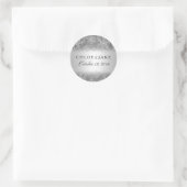 クリスタルスノーフレーク銀冬のウェディングステッカー ラウンドシール (バッグ)