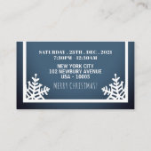 クリスタルスノーフレーク、クリスマスパーティーチケット招待状 エンクロージャーカード (裏面)